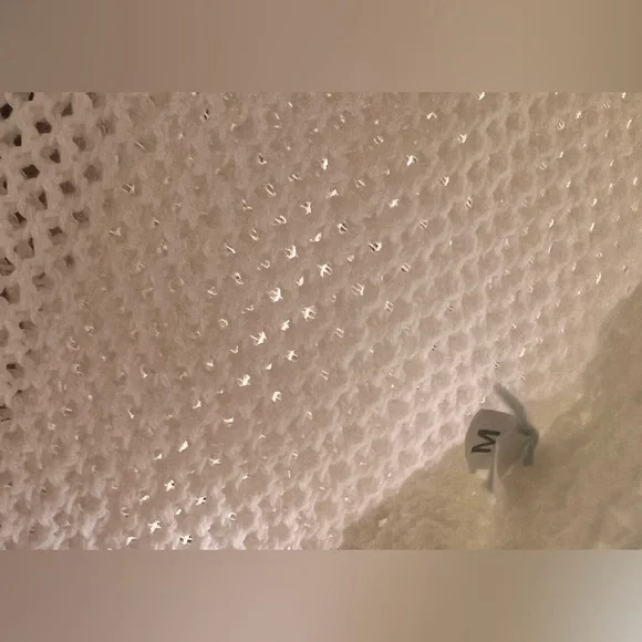 Gap summer white cotton crochet fishnet half sleeve top / tunic / dress coverup - Picture 8 of 9